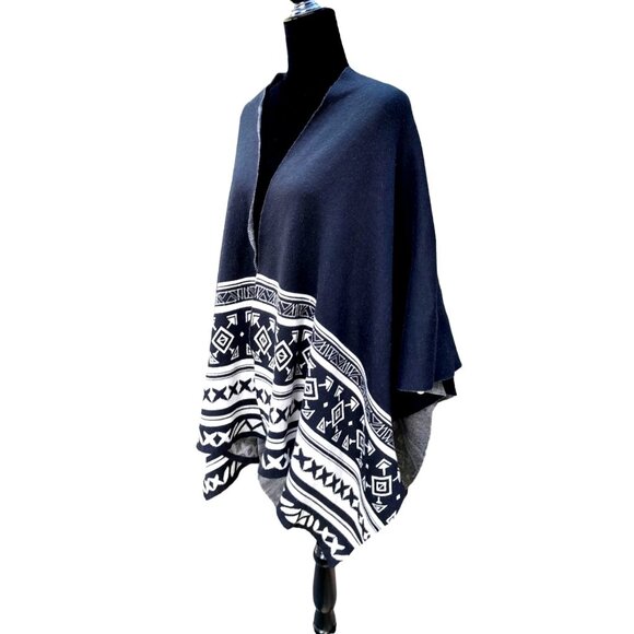 Love Tree Size M/L Aztec Southwestern Poncho Cape Shawl Western Cowgirl Festival - Picture 2 of 6